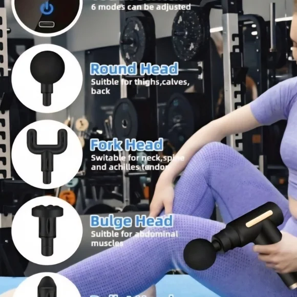 Potable Deep Tissue Massage Gun with Attachments - Picture 2 of 4